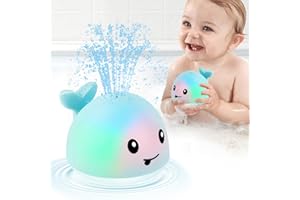 Whale Bath Toy Sprinkler, Baby Easter Basket Stuffers, Light Up Bath Toys for Kids Ages 1-3 Babies 6-12-18 Months, 1 2 3 Year