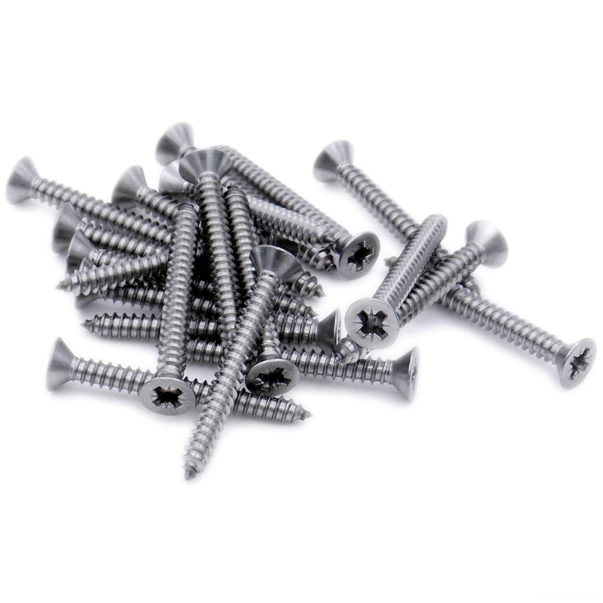 No.6 x 2 (3.5mm x 50mm) Pozi Countersunk Self-Tapping Screw - Stainless Steel (A2) (Pack of 20)