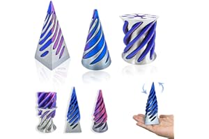 LUOMAR 3 Pack Impossible Cone Spiral Fidget Toy, 3D Printed Passthrough Pyramid Desk Decor, Mini Vortex Illusion Puzzle Toy for Stress Relief, Anxiety Relaxing, Birthday Gift for Kids and Adults