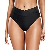 Holipick High Waisted Bikini Bottoms - V Cut Bathing Suit Bottom Moderate Coverage Swim Bottom