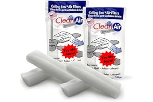 BioStrike Ceiling Fan Blade Air Filter - Dust & Allergen Catcher - Easy-Attach - Blade Filters for Any Fan Size - Reduce Airborne Particles - Made in USA (2 Pack, 4 Blade Filters Total)