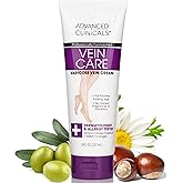 Advanced Clinicals Varicose Veins Cream For Legs | Spider Vein & Varicose Vein Cream | Vitamin K Cream | Arnica Cream, 8 Fl Oz