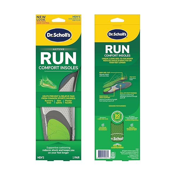 DR. SCHOLL’S® RUN ACTIVE COMFORT INSOLES,MEN’S, 1 PAIR,...