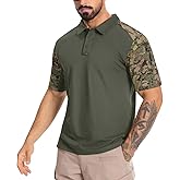 VisionTac Men's Tactical Polo Shirts Short Sleeve Athletic Golf Outdoor Lightweight Performance Sports Shirt