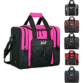 WOLT Bowling Bag, Single Bowling Ball Bag with Padded Ball Holder | Ventilated Shoes Compartment Fits Up to Men's Size 14,Tote Bag for Bowling Accessories