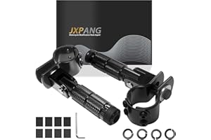 JXPANG M8 Motorcycle Folding Rearsets Foldable Motorbike Footrest Bicycle Footpegs Foot Pegs Pedal, Passenger Pedal Universal For Electric Car Motorbike Mini Bike Dirt Pit (Black, Type A)