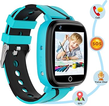 Kids Smart Watch Gps Tracker Waterproof Gps Tracker Watch For Children Girls Boys With Sos Call Camera Touch Screen Game Alarm For Kids Boys And Girls Blue Amazon Ca Electronics