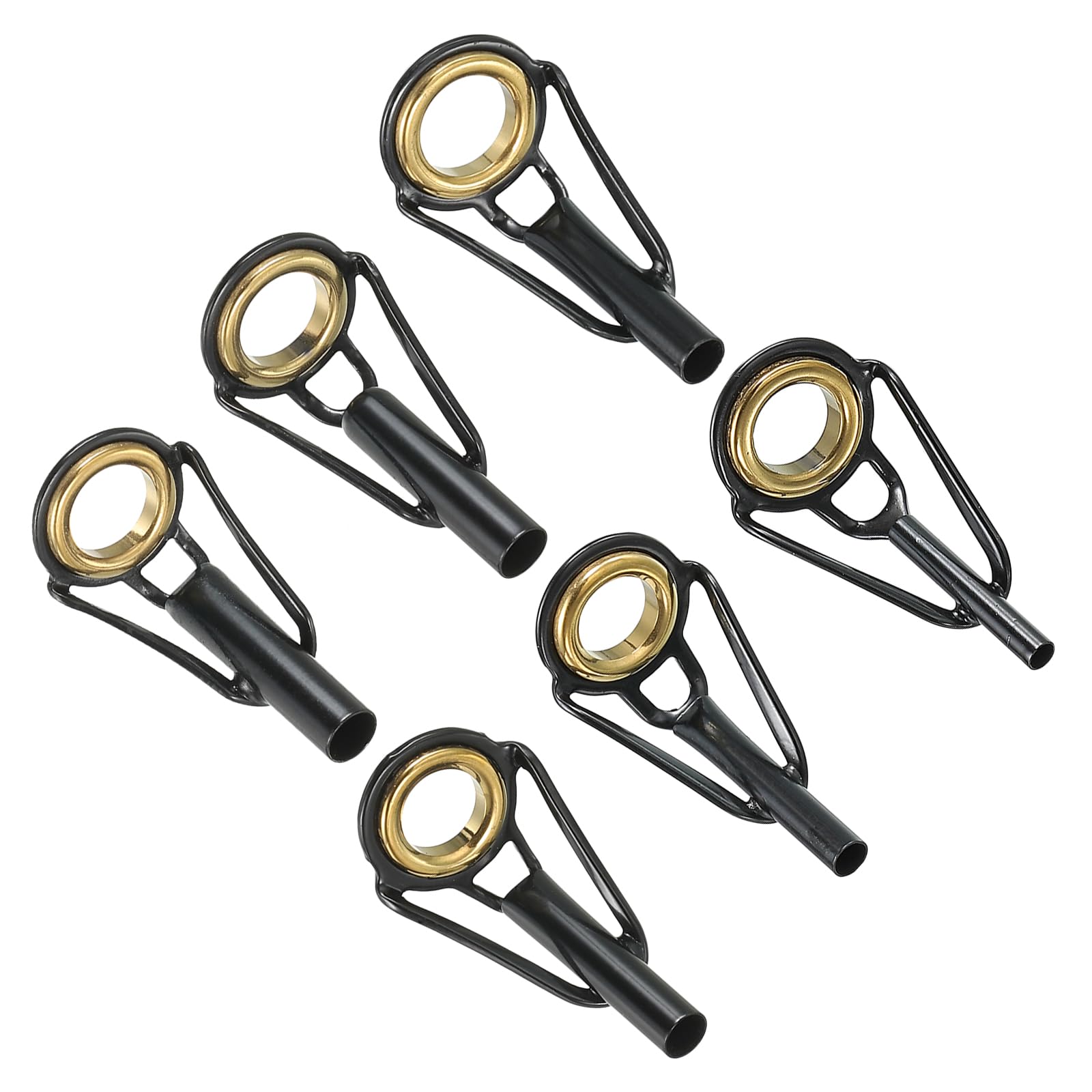 PATIKIL 1.6-4mm Fishing Rod Tip Repair Kit, 6pcs Stainless Steel Pole Ring Guide Replacement for Saltwater Freshwater Fishing, Golden