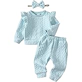 Mioglrie Toddler Baby Girl Clothes Fall Winter Sweatsuit Newborn Sweatshirt Sweat Pant Sets Outfits Infant Girls Clothing