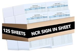 KIKIGO 125 Patient Sign in Sheets, HIPAA Compliant, Peel Off Adhesive Labels Carbonless 3 Part Forms for Privacy in Doctor Medical Dental Office