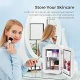 YASHE Mini Fridge 4L Portable Cooler Warmer AC DC Quiet Desk Skincare White view 8