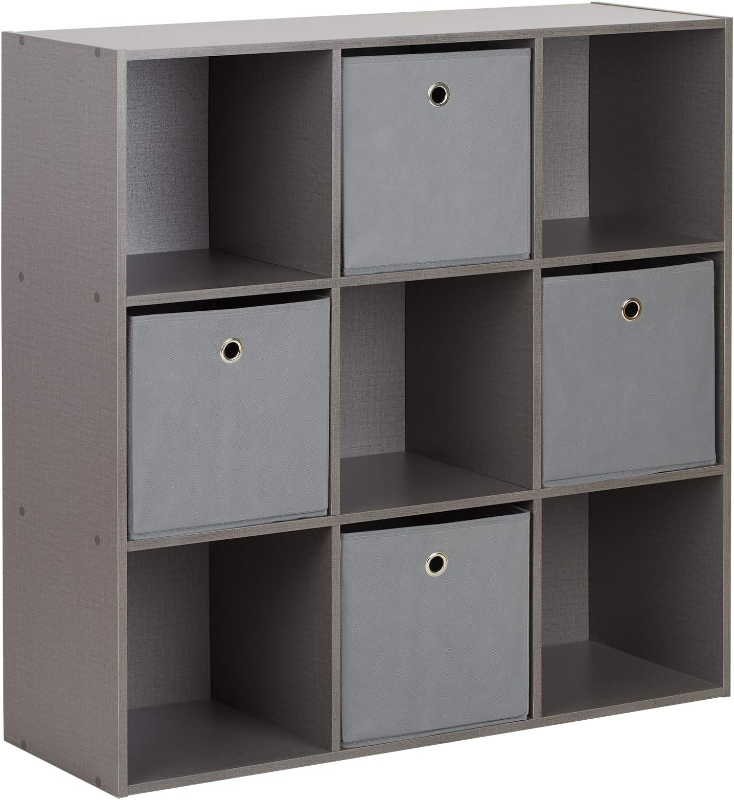 Hartleys Grey 9 Cube Unit and 4 Grey Storage Drawers with Easy Grasp Hole