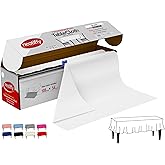 Neatiffy Disposable Plastic Table Cloth Roll | 54 in x 108 Ft Waterproof Tablecloth | Table Cover for Rectangle, Square, Round Oval Tables | Picnic, Party, Banquet, Birthdays, Weddings - White