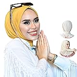 para life Mustard Snap Hijabs for Women, Breathable