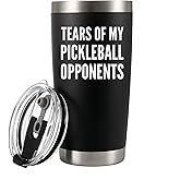 Panvola Tears of My Pickleball Opponents Tumbler Sports Player Gifts For Dad Mom Grandpa Grandma Vacuum Insulated Stainless Steel Tumbler With Removable Lid And Straw (20 oz)