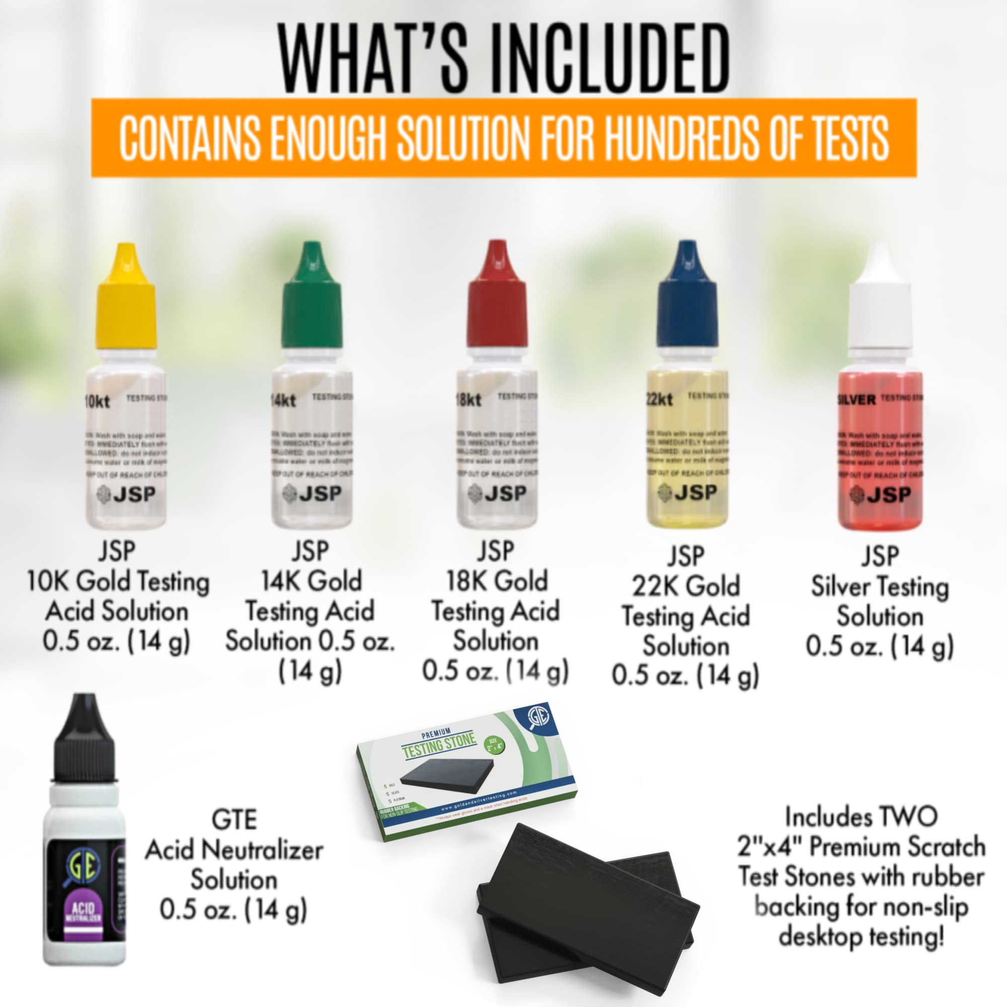 Gold Silver Jewelry Tester Appraisal Kit 10K 14K 18K 22K 24K Test Precious Metals 999 925 Scrap