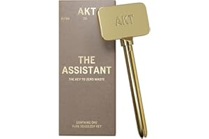 AKT The Assistant Metal Tube Squeezer, Plastic Free Tube Roller Squeezer, Tube Wringer & Tube Key for Aluminum Tubes, Toothpaste Roller and Bathroom Accessory