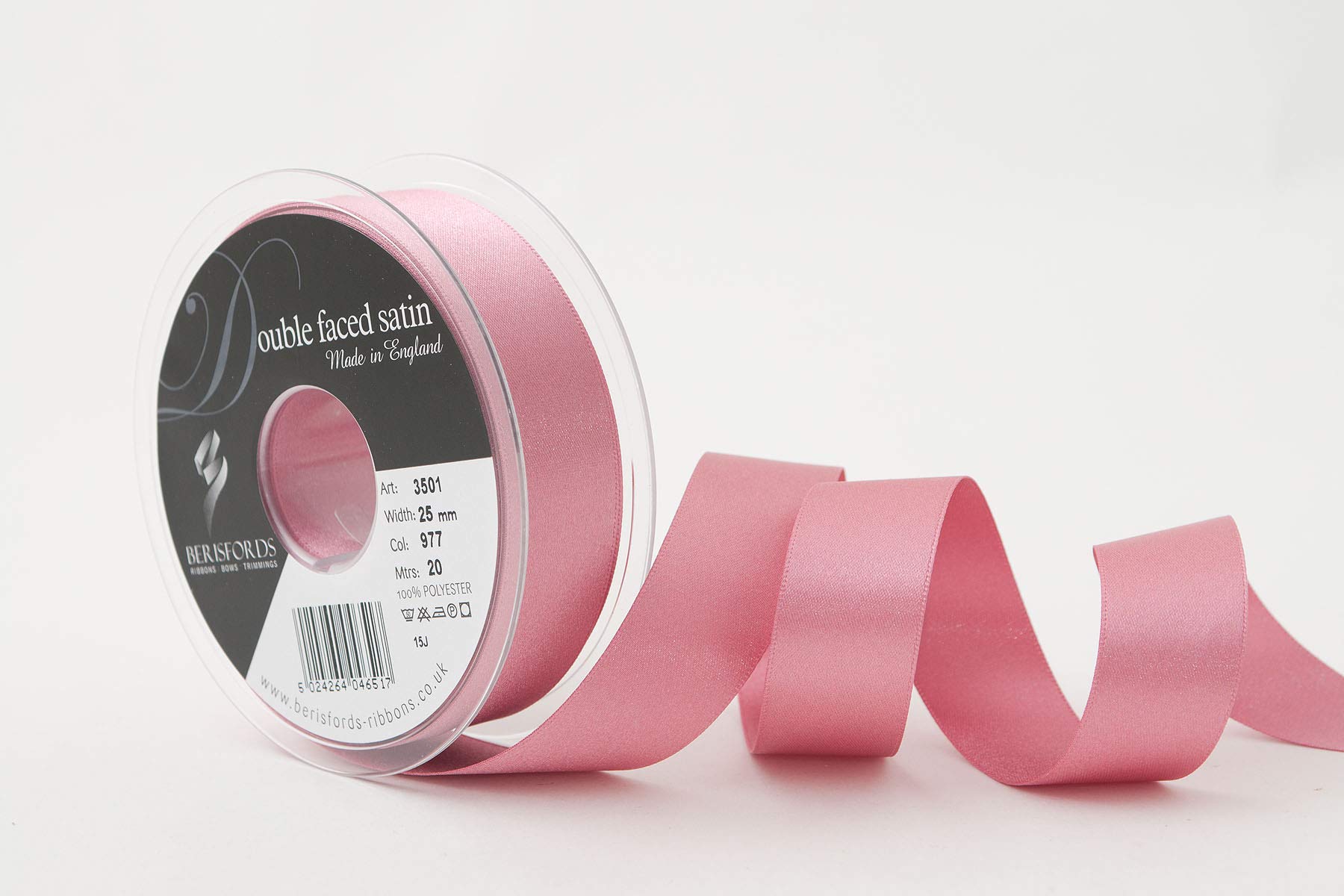 Berisfords Double FACE Poly Satin Ribbon, Mauve, 10.5x10.5x3 cm โ image 1