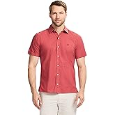 Izod Mens Luxury Classics Short Sleeve Solid Button Down Shirt