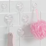 InterDesign 18130 Power Lock Suction Cup Towel Hooks Clear Plastic Set of 6 view 6