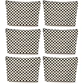 6 Pcs Checkered Makeup Bags Make up Bag Cosmetic Bags for Women Girls Sister Grandma Best Friend Easter Christmas Birthday Travel Toiletry Bag Aesthetic Zipper Organizer Accessories, Cute Black Plaid