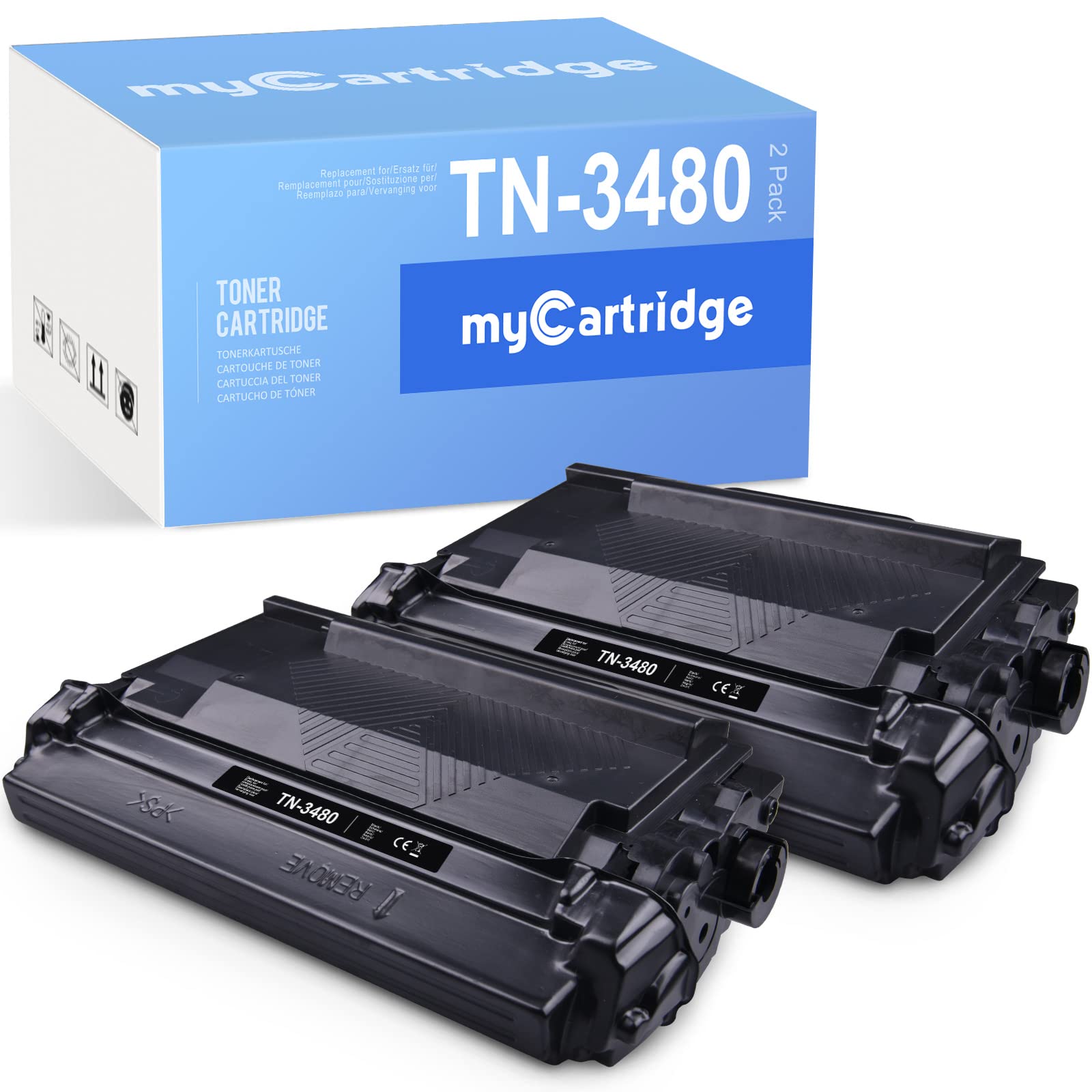 MYCARTRIDGE 2 Pack Compatible Brother TN-3480, TN-3410 Toner for Brother TN-3480 TN-3410 by Brother HL-L5000D L5100DN L5200DW L6200DW; DCP-L5500DN; MFC-L6800DW L6900DW (2 * Black)