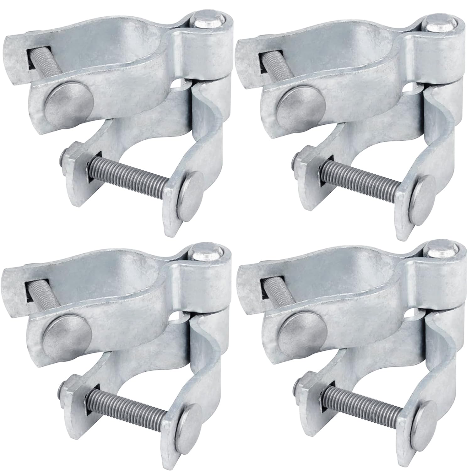 Photo 1 of 1-5/8" x 1-5/8" Chain Link Fence Gate Post Hinge Kit, Set of 4, Galvanized Steel Chain Link Fence Gate Hinge with 2 PCS Female Gate Frame Hinge and 2 PCS Male Gate Post Hinge, Bolts & Nuts Included