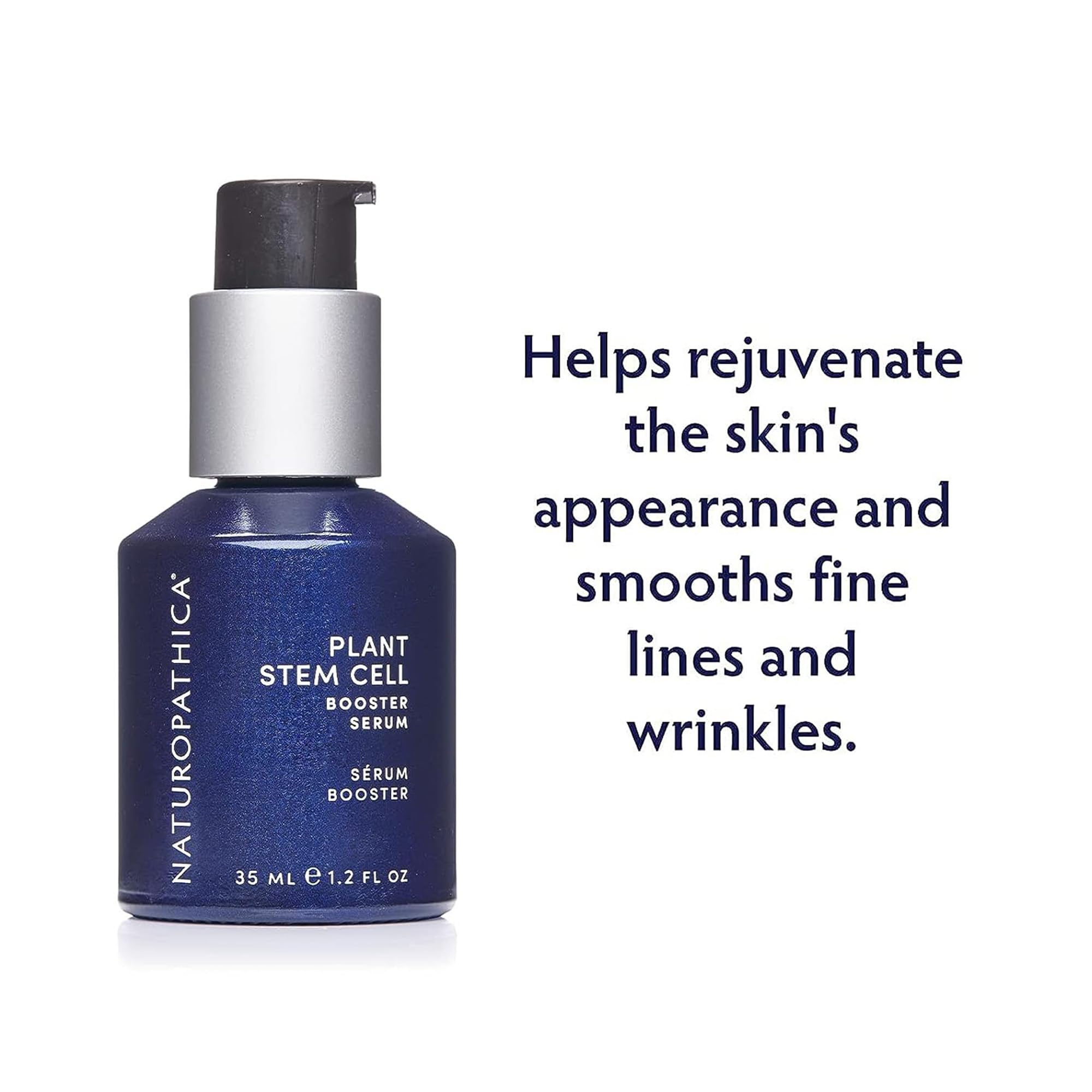 Naturopathica Plant Stem Cell Booster Serum, Daily Anti-Aging Face Serum to Smooth Fine Lines, Firming Facial Serum Helps Plump & Protect Skin, 1.18 fl oz