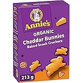 ANNIE'S Cheddar Baked Snack Crackers, Organic, No Artificial Flavours, No Synthetic Colours, Contains Real Cheese and Real Mi