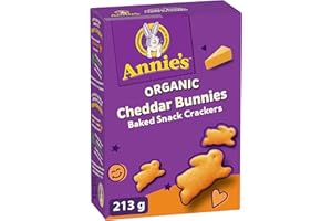 ANNIE'S Cheddar Baked Snack Crackers, Organic, No Artificial Flavours, No Synthetic Colours, Contains Real Cheese and Real Mi
