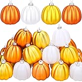 Tigeen 24 Pcs Thanksgiving Pumpkin Hanging Ornaments Fall Mini Pumpkin Hanging Tree Ornaments Ball Decorations for Tree Thanksgiving Harvest Party Halloween Home Decor (Novelty)