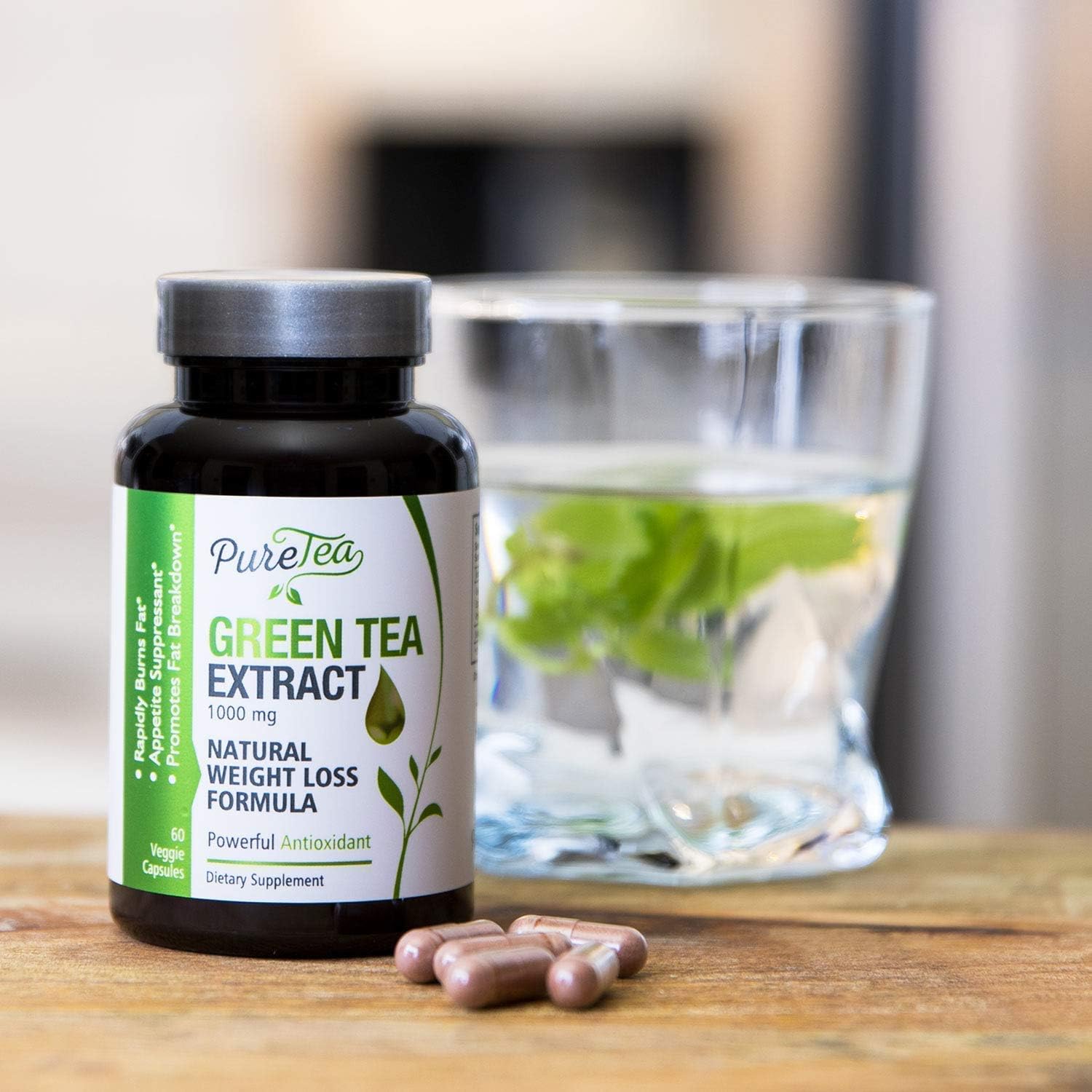Green Tea Extract 98% Standardized Egcg for Healthy Weight Support 1000mg - Supports Healthy Heart, Metabolism & Energy with Antioxidants & Polyphenols - Gentle Caffeine, Made in USA - 60 Capsules: Health & Personal Care