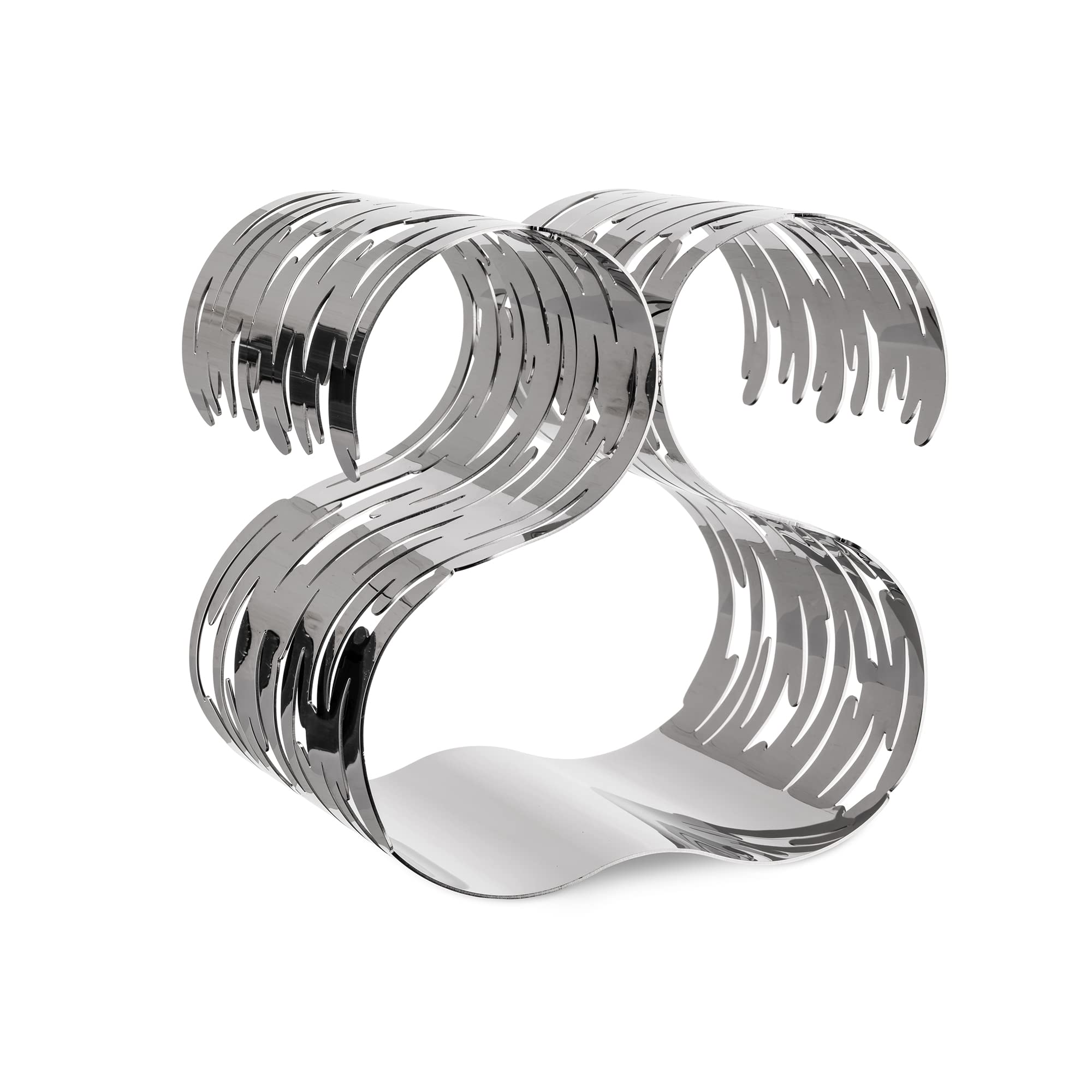 Alessi BM03 Bark Bottle Rack 18/10 Stainless Steel Mirror Polished, Silver, 19 x 15 x 19 cm