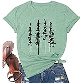Funny Graphic Women Skinny Pine Tree Shirt Summer Hiking Camping Athletic Tees Nature Casual Comfy Clothes