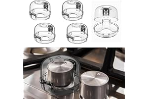 Heart of Tafiti Stove Knob Covers for Child Safety, Gas Stove Knob Covers Large,Transparent Design, 5 Pack, Kitchen Safety Guards for Kids, Baby, Toddler, Clear Oven and Gas Knob Cover