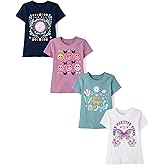The Children's Place Girls Trends,Icons Short Sleeve Graphic T-Shirts,4 Pack