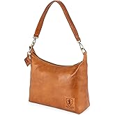 BERLINER BAGS Vintage Genuine Leather Shoulder Bag Bella, Hobo Bag, Top Handle Purse, Handbag for Women - Brown