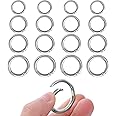 Yolev 16PCS Trigger Metal Spring O Rings Round Carabiner Clip Snap Trigger Spring Keyrings Buckle for Handbag Craft Making