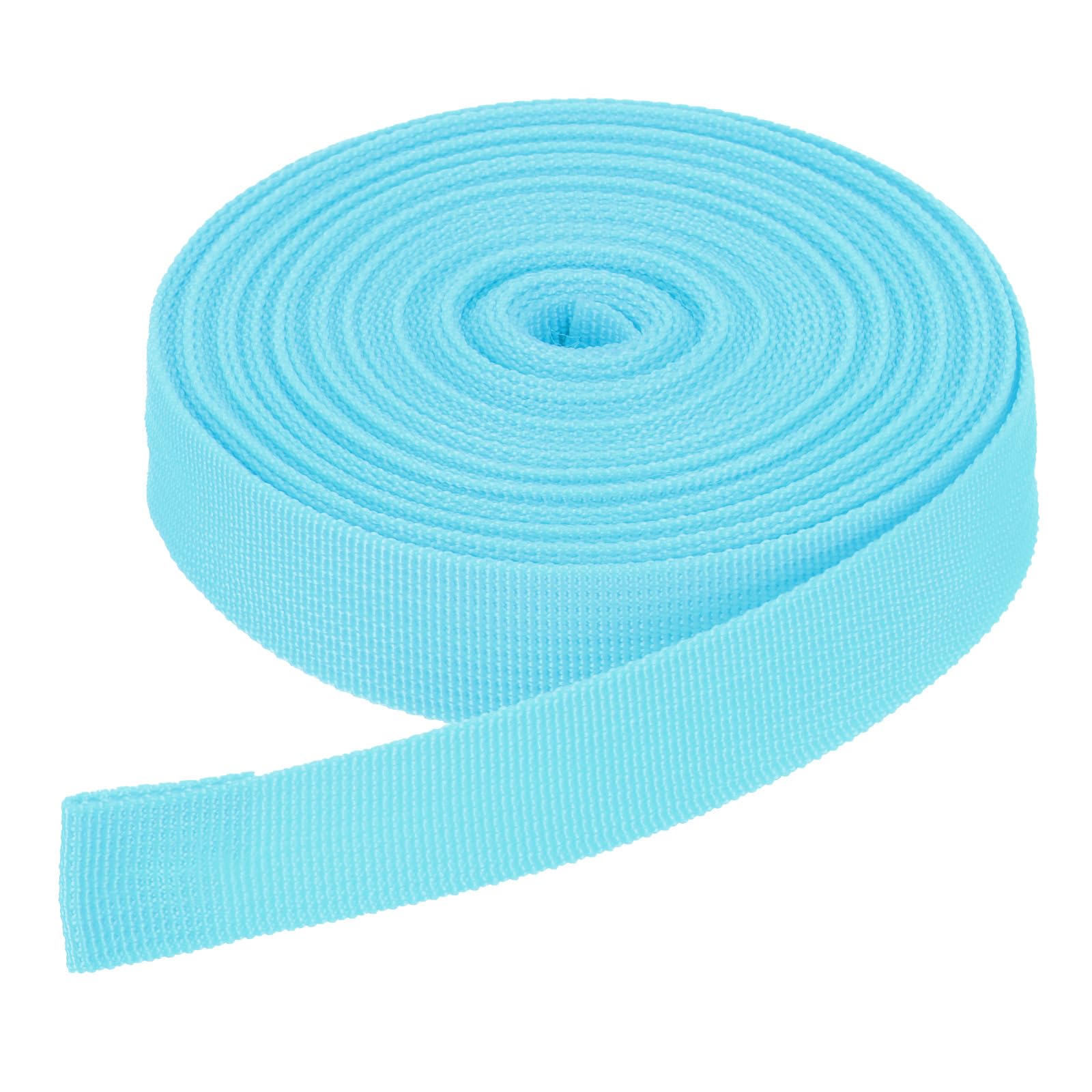 DMiotech 10 Yard x 1 Inch Width Nylon Webbing Strap Poly Flat Webbing Strapping for DIY Craft Backpack Strapping Sewing, Outdoor Gear Repair, Light Blue