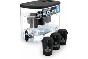 pH Recharge Black 3F Alkaline Water Ionizer Machine – Countertop Water Filter Purifier – Water Alkalizer Pitcher Jug System –