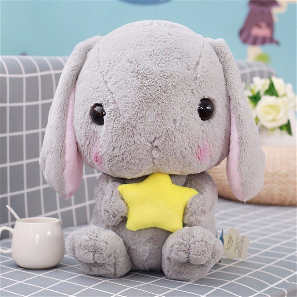 Wenjuan 9 Inch Soft Rabbit Plush Toy Pillow Pet,Stuffed Animal Doll for Child Pet Hugging Pillow Big Plushie Gift for Kids Girl Boy Girlfriend Birthday Easter Xmas (Gray)