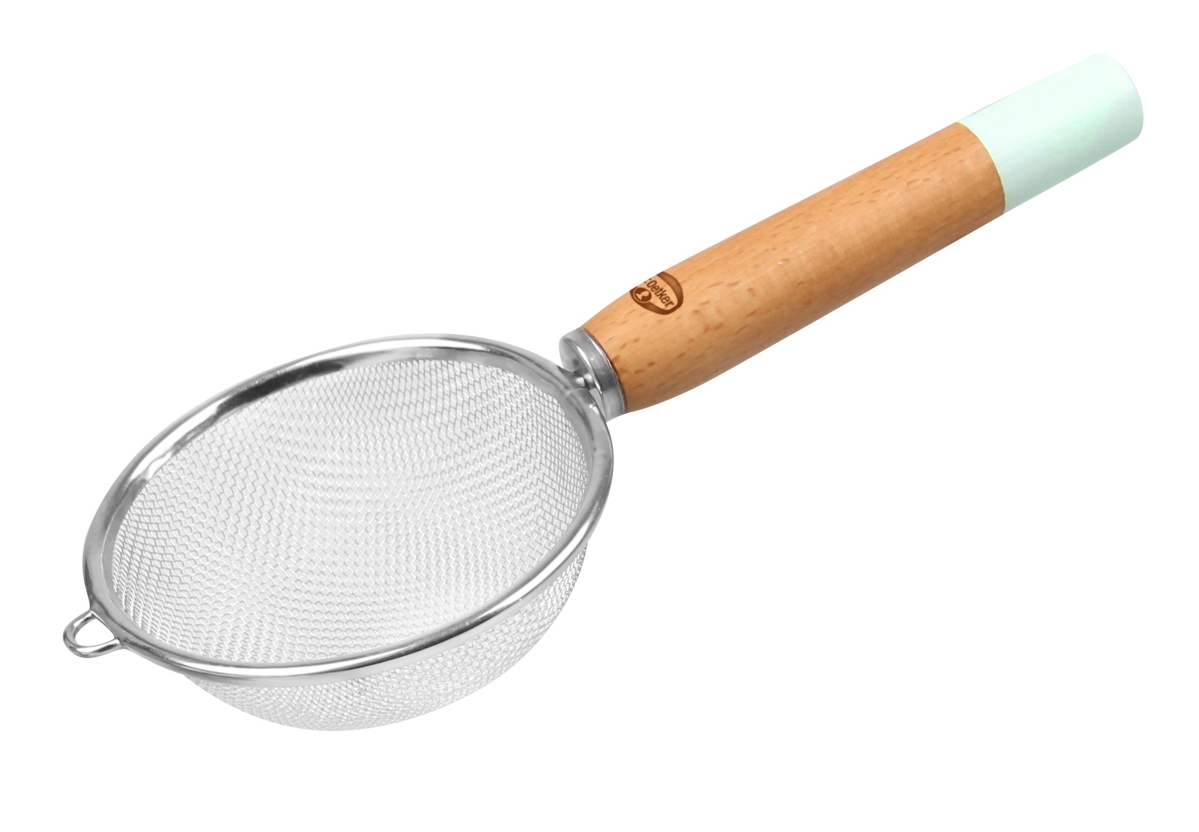 Dr. Oetker Sieve with wooden handle, diameter 10, colander from the series Modern Baking - Retro Design (colour: colourful), quantity: 1 piece.