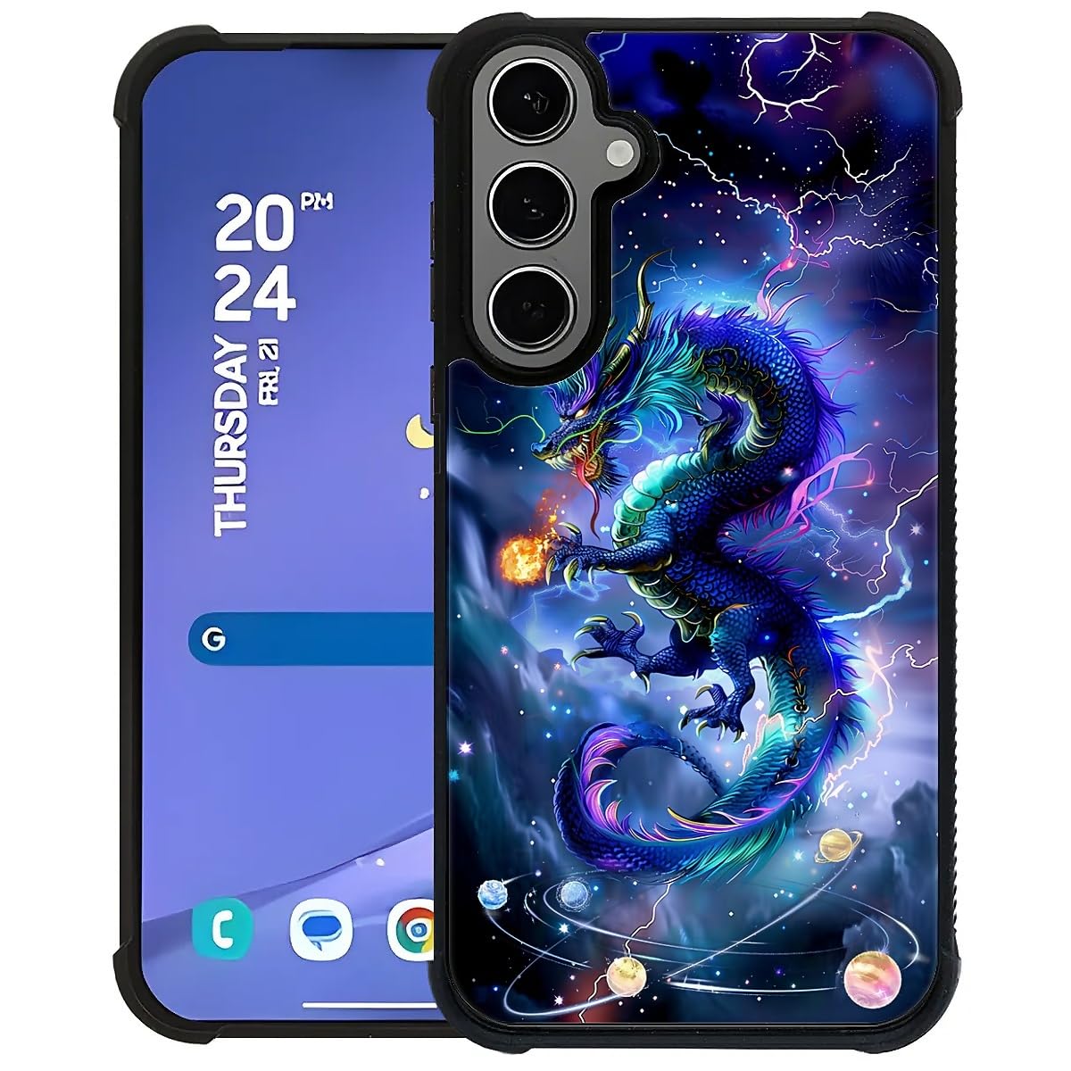 CARLOCA Case for Samsung Galaxy S22 Plus,Darkness Dragon 2 Design Shockproof with 4-Sided Airbag, Anti-Scratch & Anti-Slip TPU Cover - Protective Phone Case for Men Women