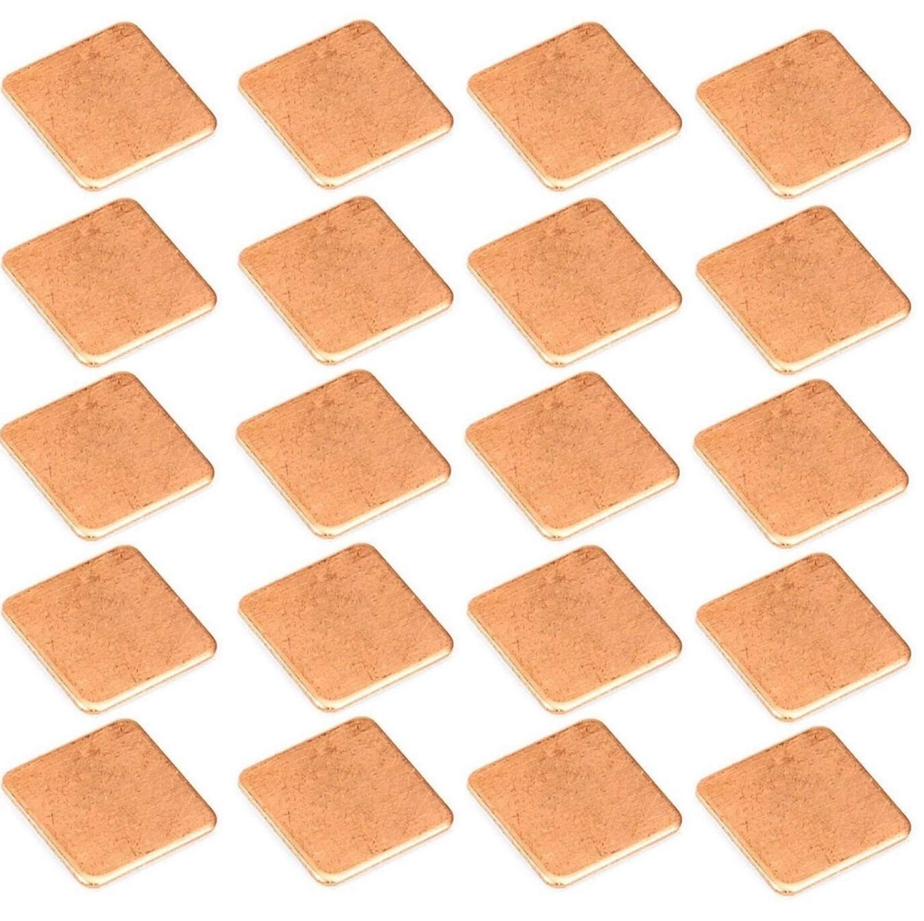Easycargo 20pcs 20mm Copper Pad Shim Thermal Pad