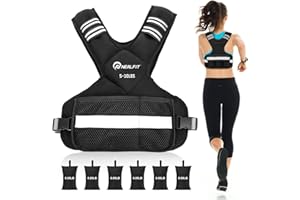 NEALFIT Weighted Vest for Women and Men, 5-10lb/11-20lb/18-30lb Adjustable Weighted Vest with Reflective Strip, Body Weight Vest for Walking, Running, Fitness, Strength Training