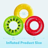 JOYIN Pool Inflatable Rings 82.5cm Fruit 3 Pack Watermelon Kiwi Lemon view 6