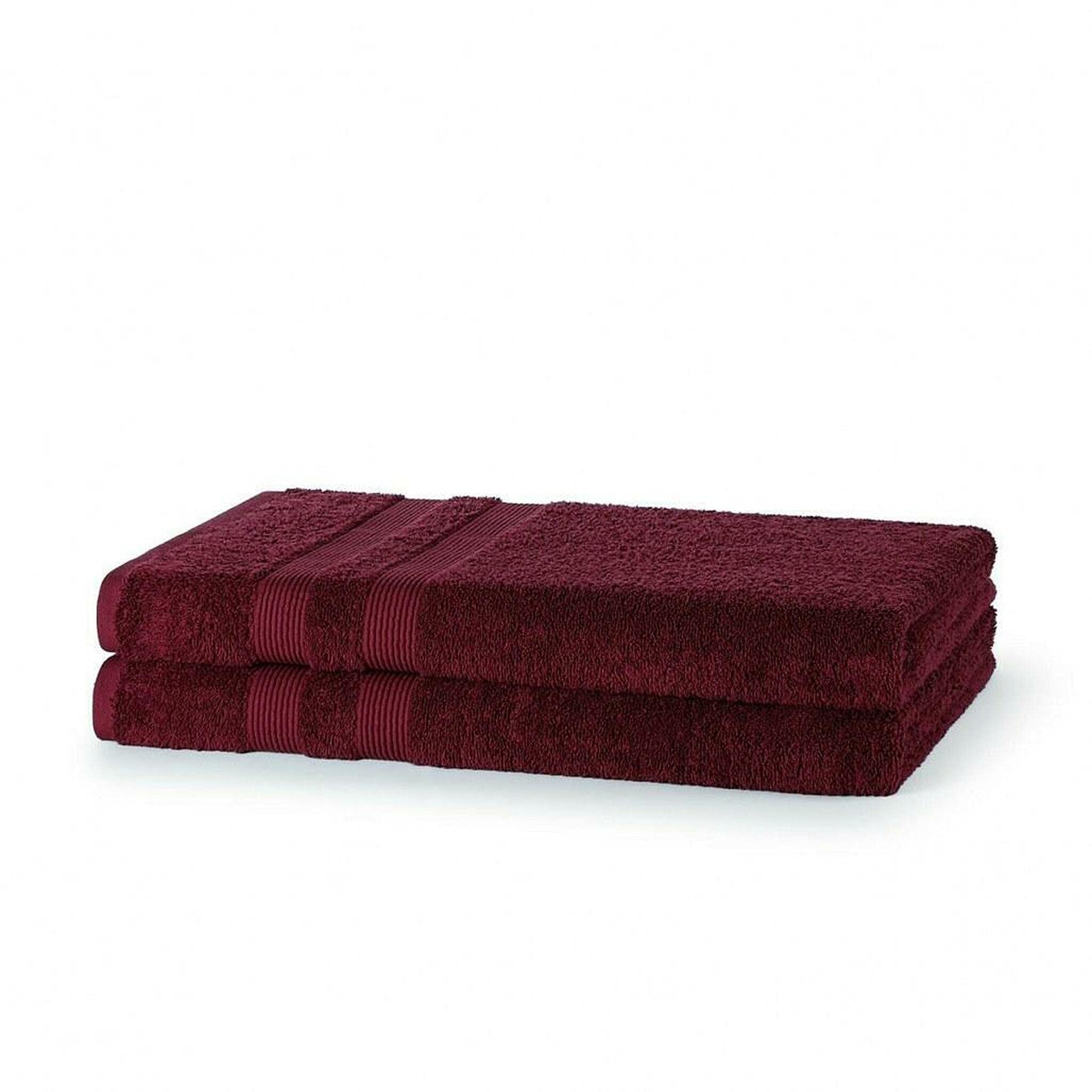 Vozbi Towels - Jumbo Bath Sheet Pack of 2-500 GSM Ring Spun Cotton Bath Towel - Extra Large Beach Towel Set 90 x 150 cm Wine