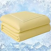 Cushious Cooling Comforter Twin Size, Double Sided Cooling Blankets for Hot Sleepers, Soft Breathable Lightweight Summer Cooling Comforter for Night Sweats Absorbs Body HEA