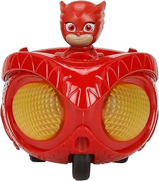 Pj Masks Scale 1:43 Diecast Mission Racer Owlette Action Figure Toy Playset for Kids wiith Light and Sound Effect, 12 cm