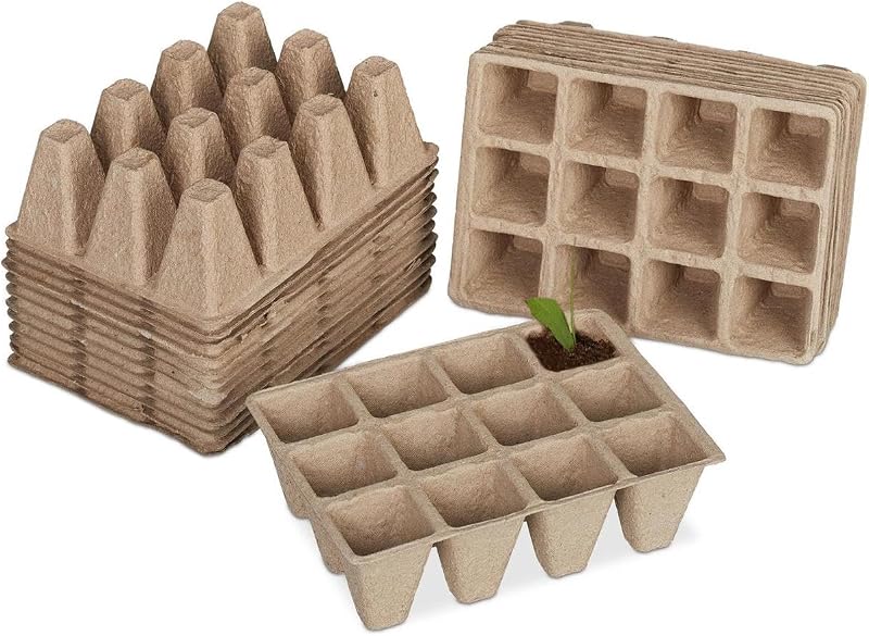 simpa 24 Pack Biodegradable Fibre Seedling Pots 288 Cells 45mm Square